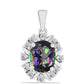 Pandantiv din Argint 925 ( 1.66 grame ) cu Cuarț Mistic Verde Brazilian și Topaz Alb 2.7 Carate