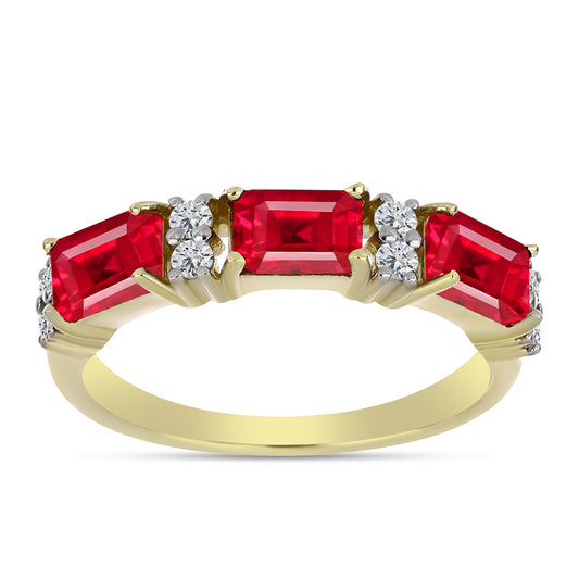 Inel din Argint 925 Placat cu Aur ( 2.72 grame ) cu Agat Roșu și Topaz Alb 1.96 Carate