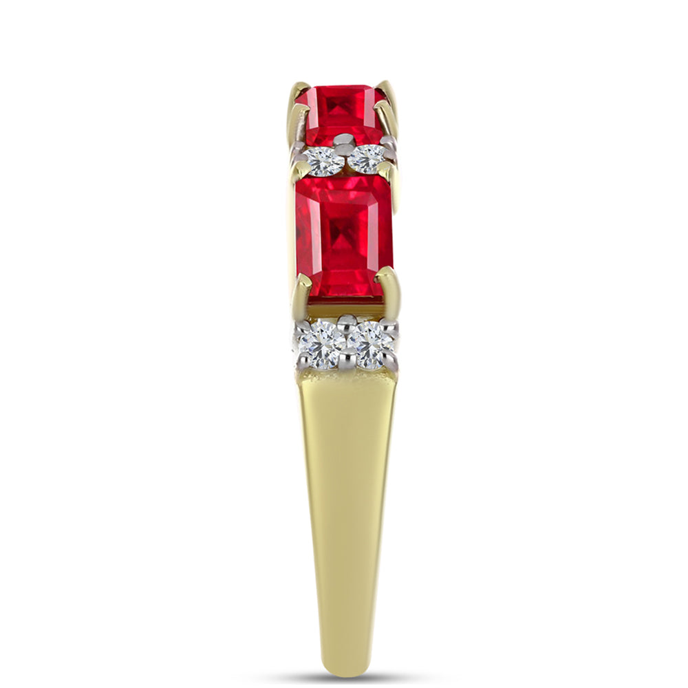 Inel din Argint 925 Placat cu Aur ( 2.72 grame ) cu Agat Roșu și Topaz Alb 1.96 Carate