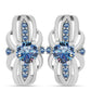 Cercei din Argint 925 ( 3.95 grame ) cu Moissanite Albastru Oceanic 1.07 Carate