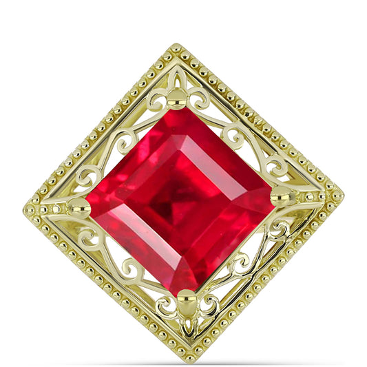 Inel din Argint 925 Placat cu Aur ( 5.92 grame ) cu Agat Roșu 4.84 Carate