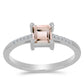 Inel din Argint 925 ( 1.97 grame ) cu Morganit Gozareh și Topaz Alb 0.65 Carate