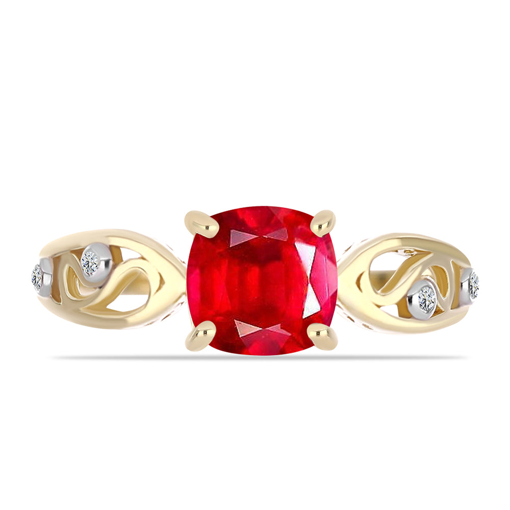 Inel din Argint 925 Placat cu Aur ( 3.01 grame ) cu Agat Roșu și Topaz Alb 1.99 Carate