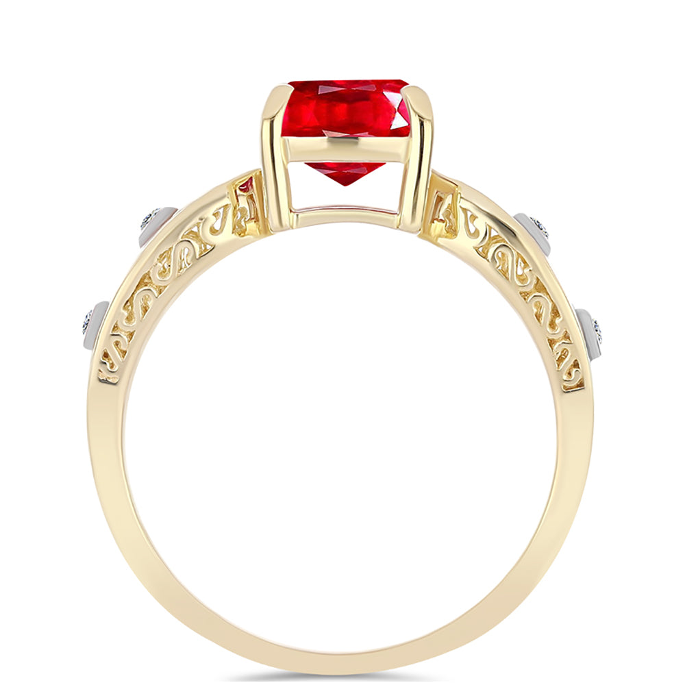 Inel din Argint 925 Placat cu Aur ( 3.01 grame ) cu Agat Roșu și Topaz Alb 1.99 Carate