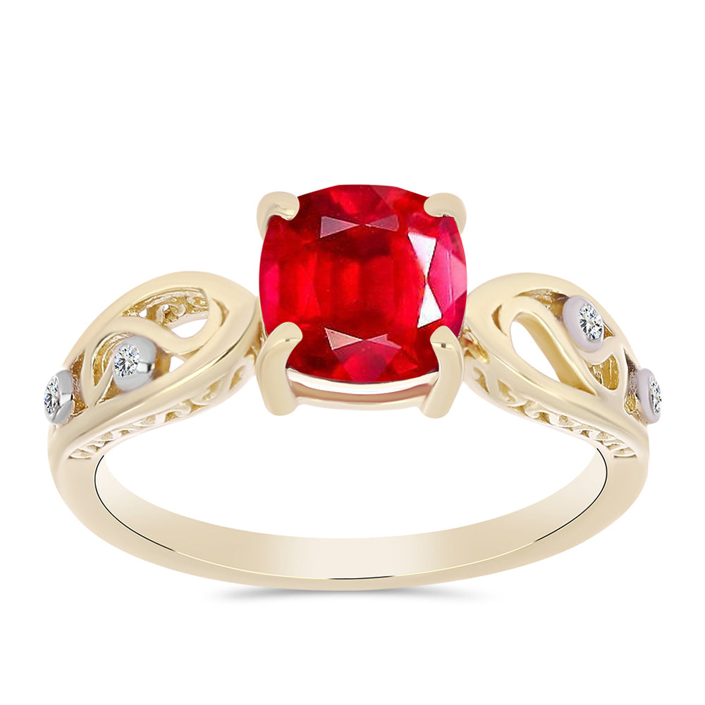 Inel din Argint 925 Placat cu Aur ( 3.01 grame ) cu Agat Roșu și Topaz Alb 1.99 Carate