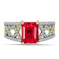 Inel din Argint 925 Placat cu Aur ( 3.54 grame ) cu Agat Roșu și Topaz Alb 2.63 Carate