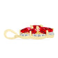 Pandantiv din Argint 925 Placat cu Aur ( 1.24 grame ) cu Agat Roșu 1.32 Carate