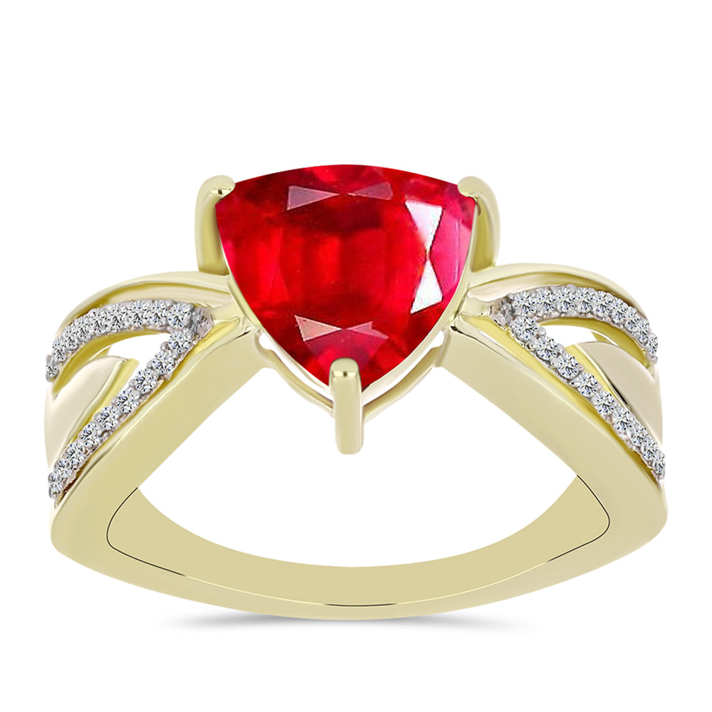 Inel din Argint 925 Placat cu Aur ( 3.86 grame ) cu Agat Roșu și Topaz Alb 2.96 Carate 3 