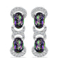 Cercei din Argint 925 ( 3.15 grame ) cu Cuarț Mistic Verde Brazilian și Topaz Alb 1.89 Carate