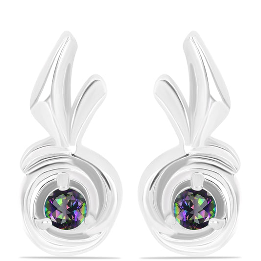 Cercei din Argint 925 ( 3.34 grame ) cu Cuarț Mistic Verde Brazilian 0.2 Carate