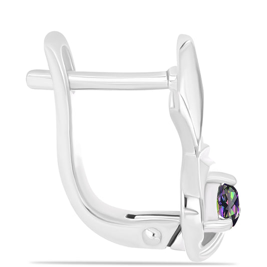 Cercei din Argint 925 ( 3.34 grame ) cu Cuarț Mistic Verde Brazilian 0.2 Carate