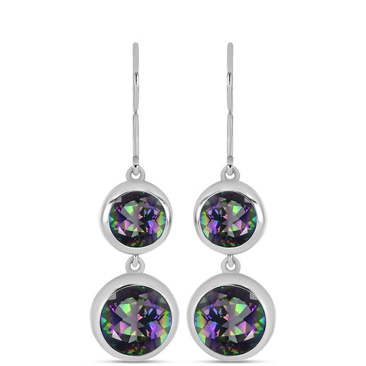 Cercei din Argint 925 ( 5.19 grame ) cu Cuarț Mistic Verde Brazilian 7.59 Carate