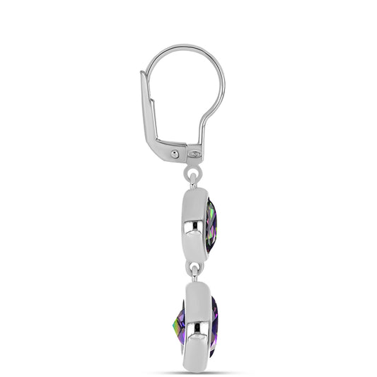 Cercei din Argint 925 ( 5.19 grame ) cu Cuarț Mistic Verde Brazilian 7.59 Carate