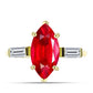 Inel din Argint 925 Placat cu Aur ( 2.25 grame ) cu Agat Roșu și Topaz Alb 3.08 Carate