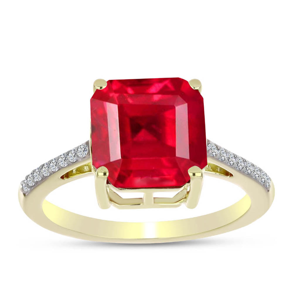 Inel din Argint 925 Placat cu Aur ( 2.82 grame ) cu Agat Roșu și Topaz Alb 3.94 Carate 3 
