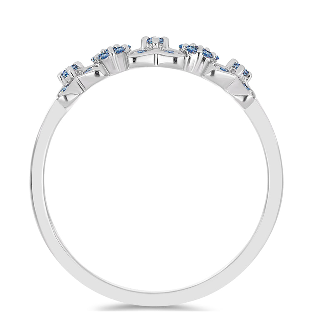 Inel din Argint 925 ( 2.03 grame ) cu Moissanite Albastru Oceanic 0.26 Carate 2 