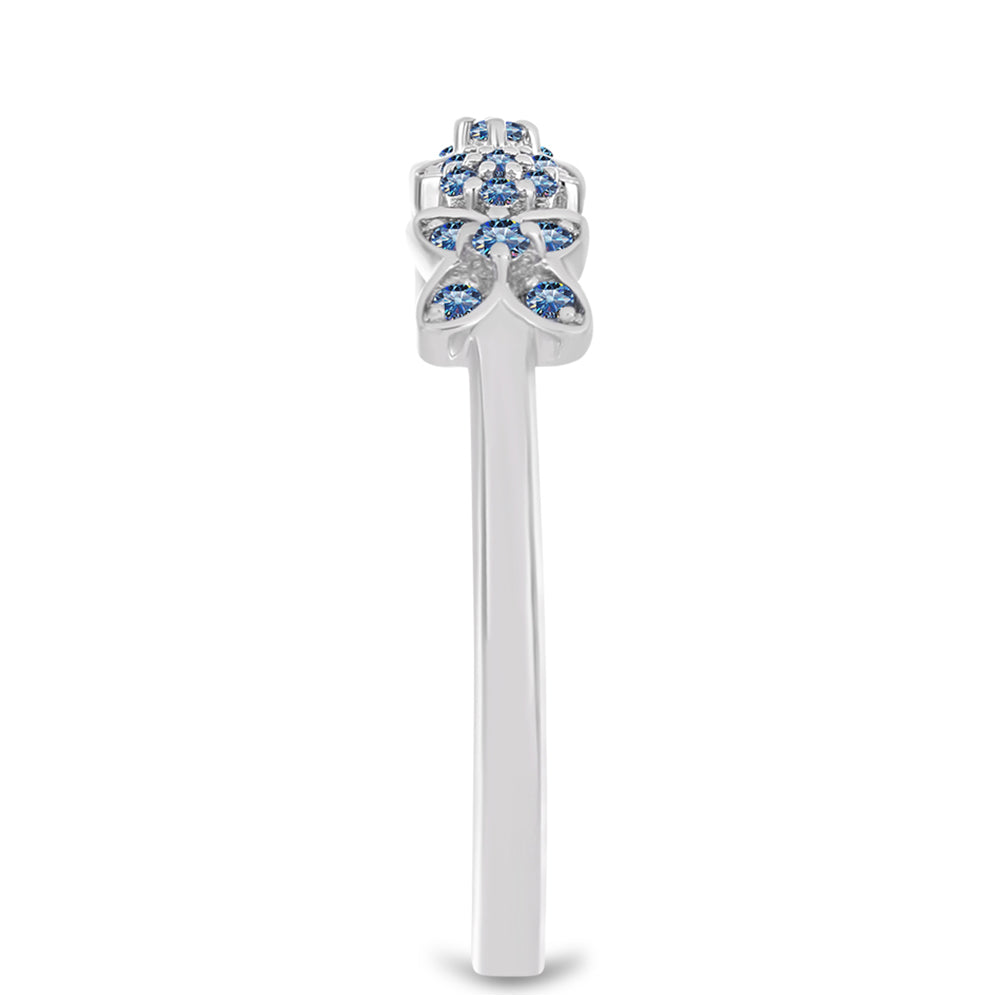 Inel din Argint 925 ( 2.03 grame ) cu Moissanite Albastru Oceanic 0.26 Carate 4 