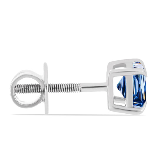 Cercei din Argint 925 ( 1.25 grame ) cu Moissanite Albastru Oceanic 1.3 Carate