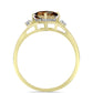 Inel din Argint 925 Placat cu Aur ( 2.82 grame ) cu Cuarț Coniac și Topaz Alb 1.7 Carate