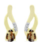 Cercei din Argint 925 Placat cu Aur ( 2.88 grame ) cu Cuarț Coniac și Topaz Alb 0.78 Carate
