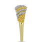 Inel din Argint 925 Placat cu Aur ( 3.09 grame ) cu Cuarț Coniac și Topaz Alb 0.82 Carate