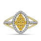 Inel din Argint 925 Placat cu Aur ( 2.59 grame ) cu Cuarț Coniac și Topaz Alb 0.52 Carate