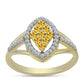 Inel din Argint 925 Placat cu Aur ( 2.59 grame ) cu Cuarț Coniac și Topaz Alb 0.52 Carate