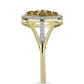 Inel din Argint 925 Placat cu Aur ( 2.59 grame ) cu Cuarț Coniac și Topaz Alb 0.52 Carate