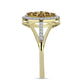 Inel din Argint 925 Placat cu Aur ( 2.59 grame ) cu Cuarț Coniac și Topaz Alb 0.52 Carate