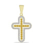 Cruce Pandantiv din Argint 925 Placat cu Aur ( 1.6 grame ) cu Cuarț Coniac și Topaz Alb 0.57 Carate