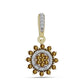 Pandantiv din Argint 925 Placat cu Aur ( 1.57 grame ) cu Cuarț Coniac și Topaz Alb 0.39 Carate
