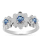Inel din Argint 925 ( 3.33 grame ) cu Moissanite Albastru Oceanic 0.44 Carate
