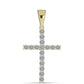 Cruce Pandantiv din Argint 925 Placat cu Aur ( 1.49 grame ) cu Diamant Certificat cultivat în laborator 0.82 Carate