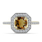 Inel din Argint 925 Placat cu Aur ( 2.64 grame ) cu Cuarț Coniac și Topaz Alb 1.64 Carate