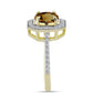 Inel din Argint 925 Placat cu Aur ( 2.64 grame ) cu Cuarț Coniac și Topaz Alb 1.64 Carate