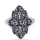 Inel din Argint 925 ( 5.7 grame ) cu Cuarț Mistic Verde Brazilian și Topaz Alb 4.27 Carate