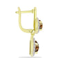 Cercei din Argint 925 Placat cu Aur ( 6.31 grame ) cu Cuarț Coniac și Topaz Alb 6.02 Carate