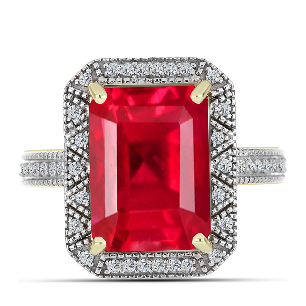 Inel din Argint 925 Placat cu Aur ( 6.78 grame ) cu Agat Roșu și Topaz Alb 7.12 Carate 1 