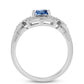 Inel din Argint 925 ( 4.34 grame ) cu Moissanite Albastru Oceanic și Topaz Alb 2.19 Carate