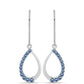 Cercei din Argint 925 ( 2.54 grame ) cu Moissanite Albastru Oceanic 0.46 Carate