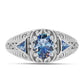 Inel din Argint 925 ( 3.02 grame ) cu Moissanite Albastru Oceanic 1.02 Carate