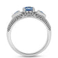 Inel din Argint 925 ( 3.02 grame ) cu Moissanite Albastru Oceanic 1.02 Carate