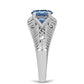 Inel din Argint 925 ( 3.02 grame ) cu Moissanite Albastru Oceanic 1.02 Carate