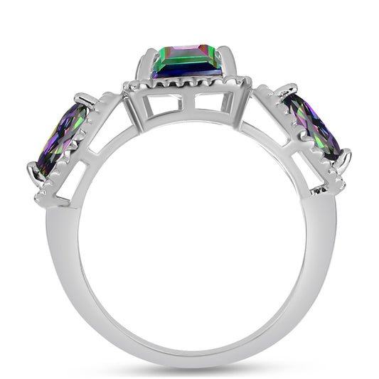 Inel din Argint 925 ( 3.13 grame ) cu Cuarț Mistic Verde Brazilian 1.84 Carate