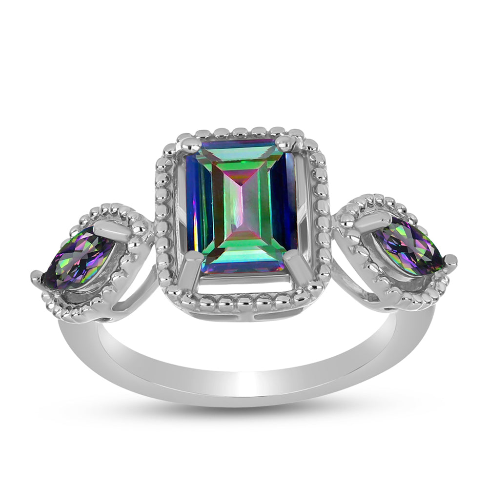 Inel din Argint 925 ( 3.13 grame ) cu Cuarț Mistic Verde Brazilian 1.84 Carate 3 