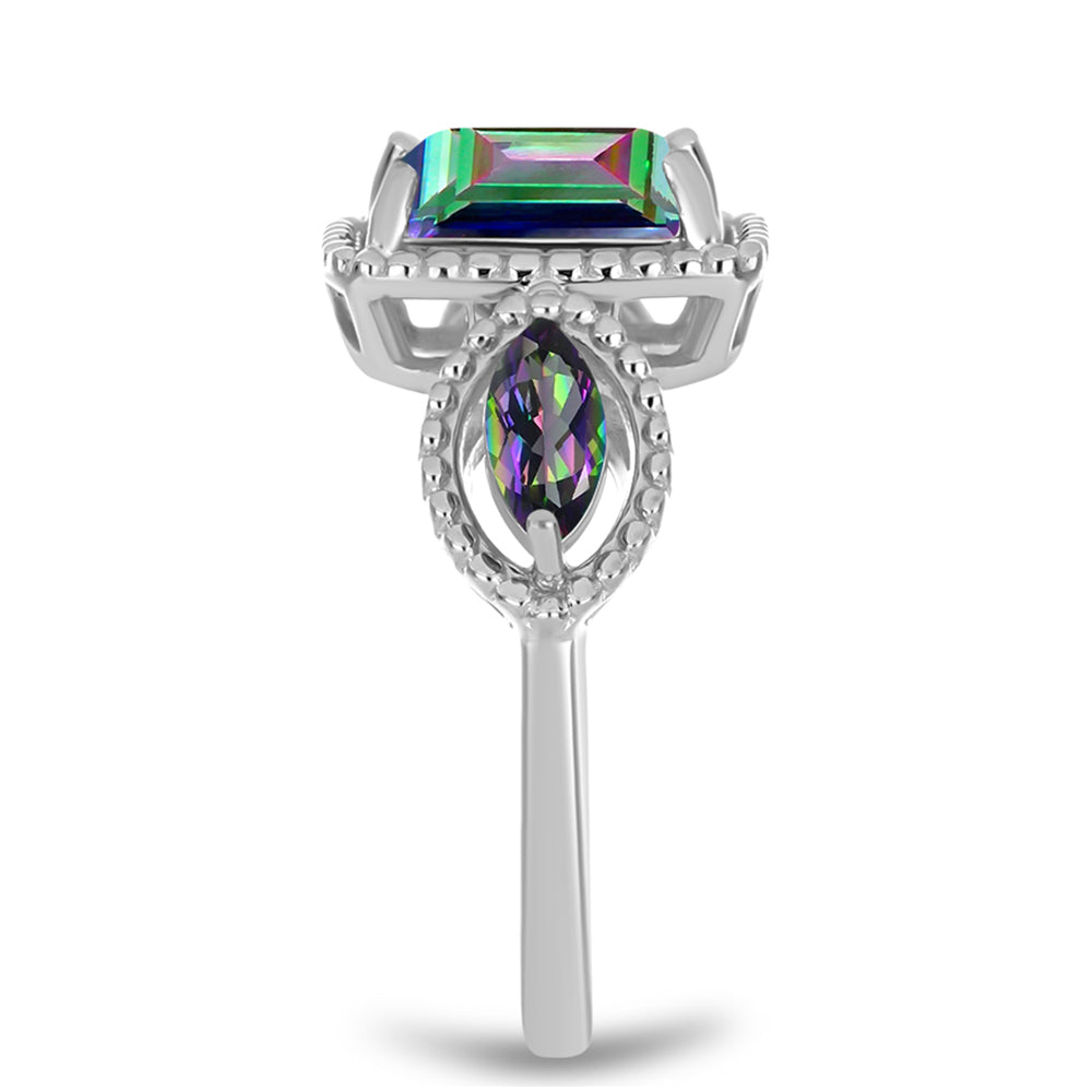 Inel din Argint 925 ( 3.13 grame ) cu Cuarț Mistic Verde Brazilian 1.84 Carate 4 