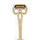 Inel din Argint 925 Placat cu Aur ( 3.92 grame ) cu Cuarț Coniac și Zircon Alb 2.89 Carate