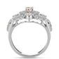 Inel din Argint 925 ( 5.31 grame ) cu Morganit Gozareh și Topaz Alb 1.77 Carate