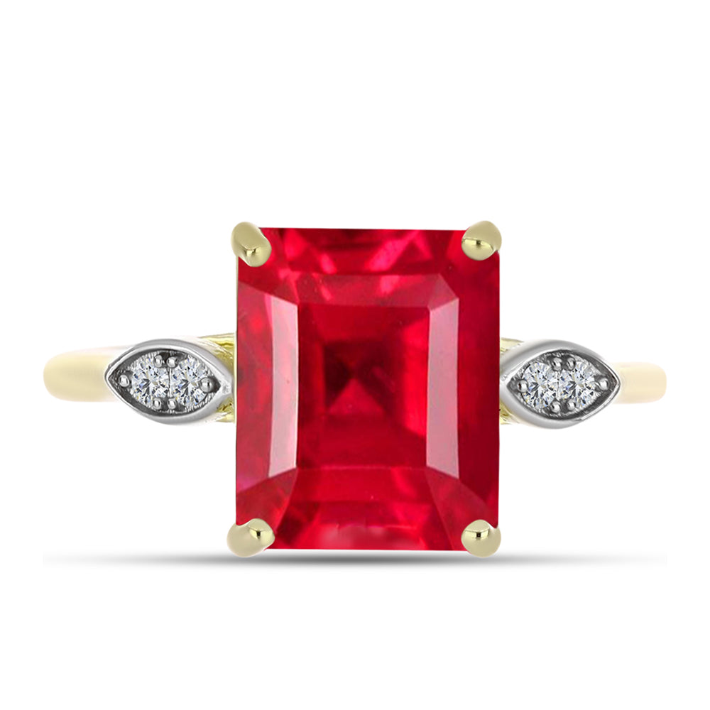 Inel din Argint 925 Placat cu Aur ( 2.76 grame ) cu Agat Roșu și Topaz Alb 4.11 Carate 1 