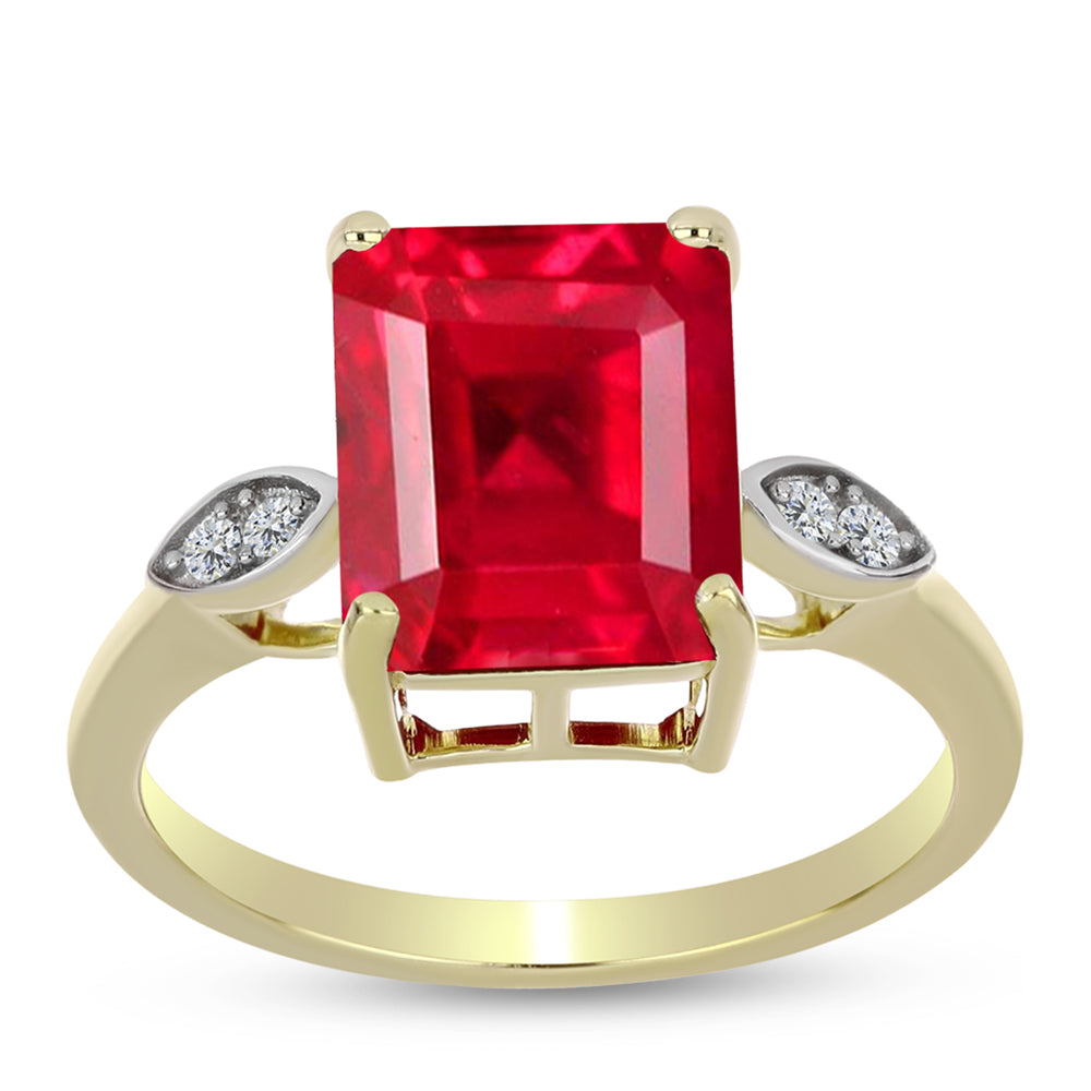 Inel din Argint 925 Placat cu Aur ( 2.76 grame ) cu Agat Roșu și Topaz Alb 4.11 Carate 3 